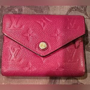 👛SOLD👛 LV Monogram Empreinte Portefeuille Victorine Compact Wallet- Fushia